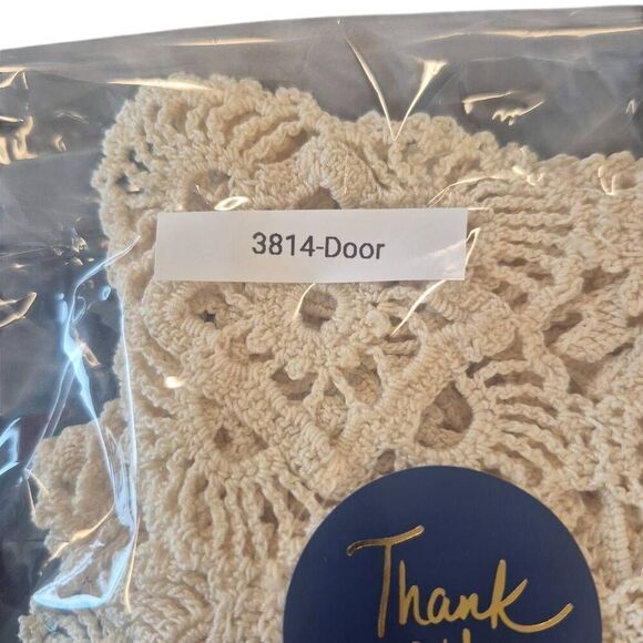 Crochet, Vintage Tan Cotton 7.5" x 13", possibly tatting - Picture 2 of 7